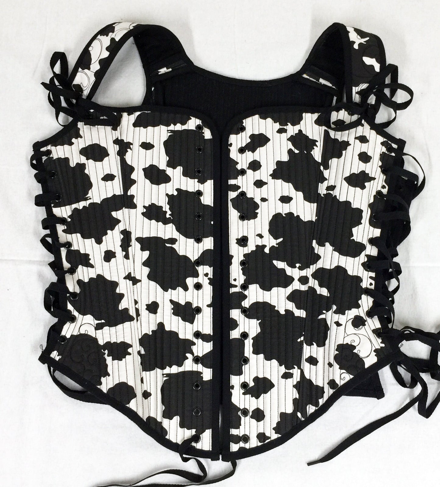 Cow Print Hybrid Elizabethan Stays (Bodice) - Fully Boned - Multiple Sizes