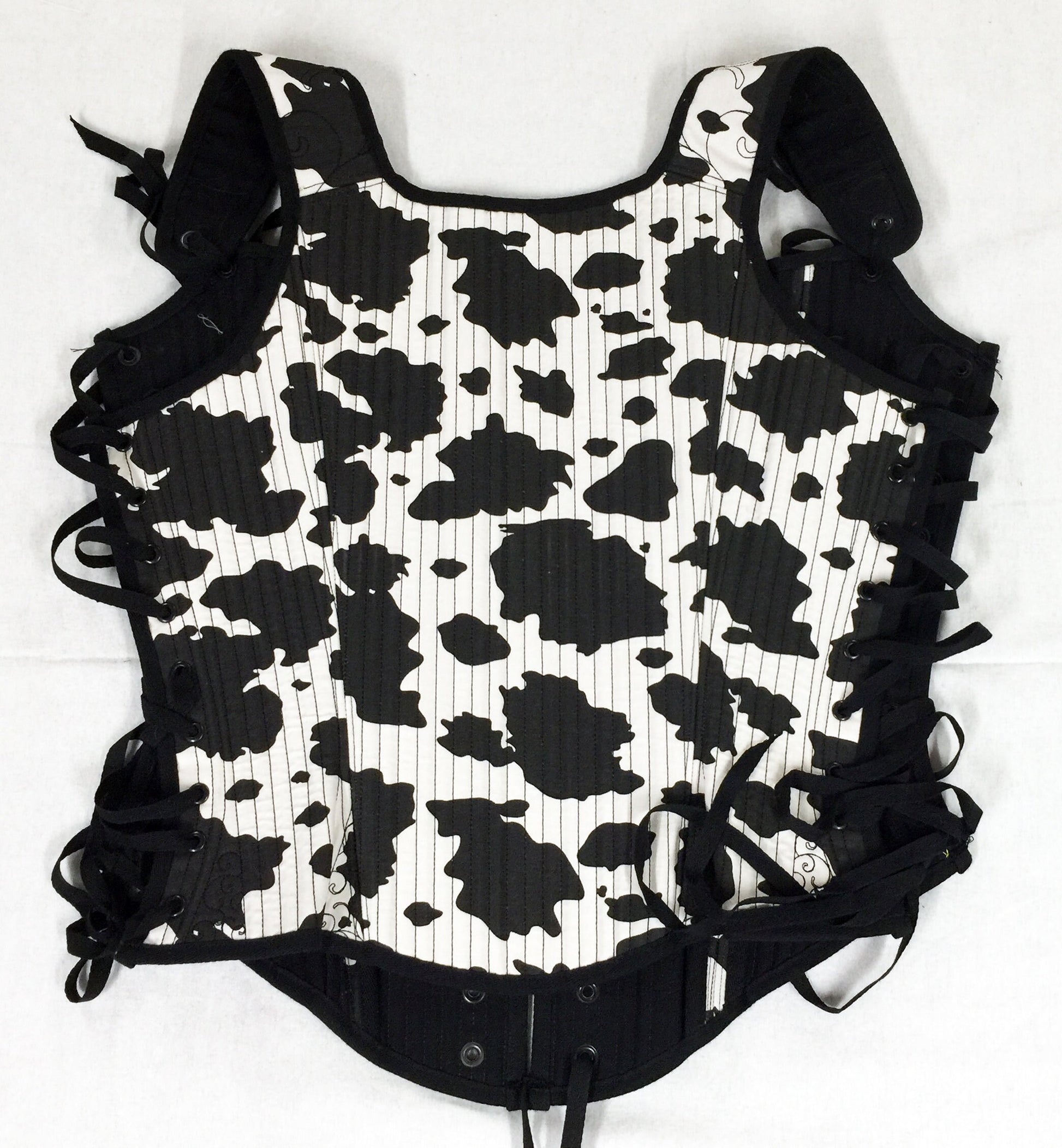 Cow Print Hybrid Elizabethan Stays (Bodice) - Fully Boned - Multiple Sizes