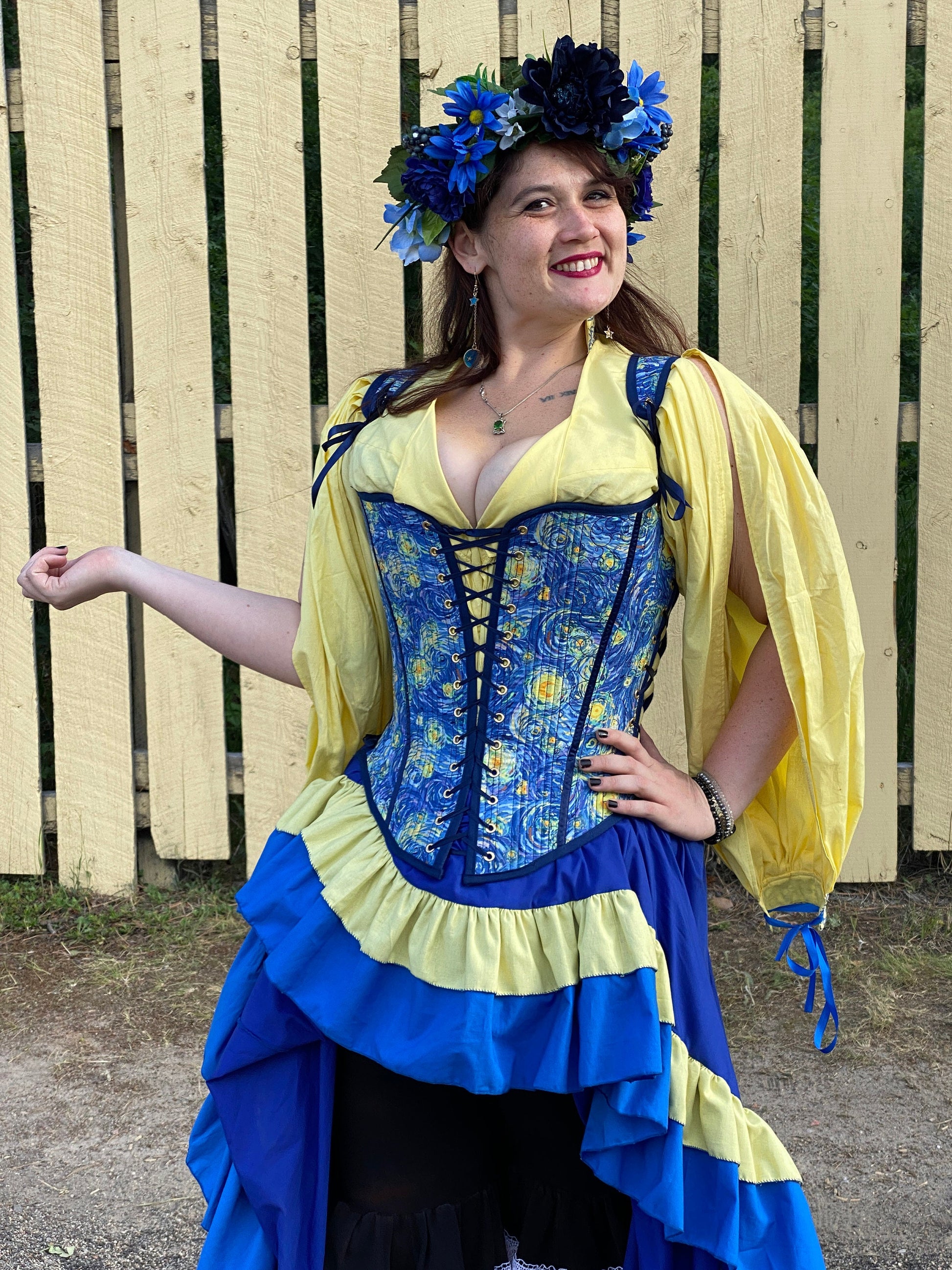 Festival Starry Starry Night Outfit - Bodice, Shirt, and Skirt