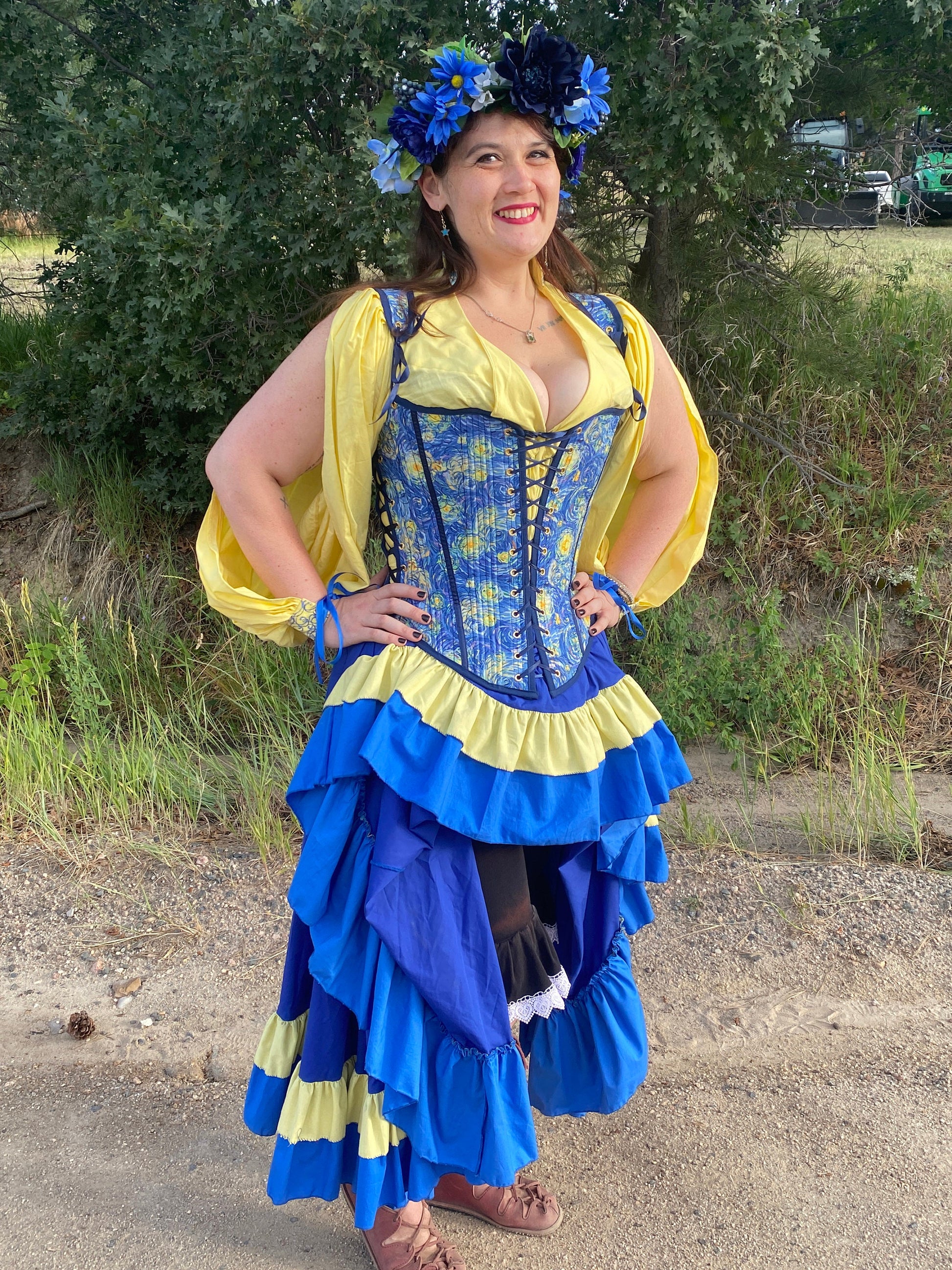 Festival Starry Starry Night Outfit - Bodice, Shirt, and Skirt