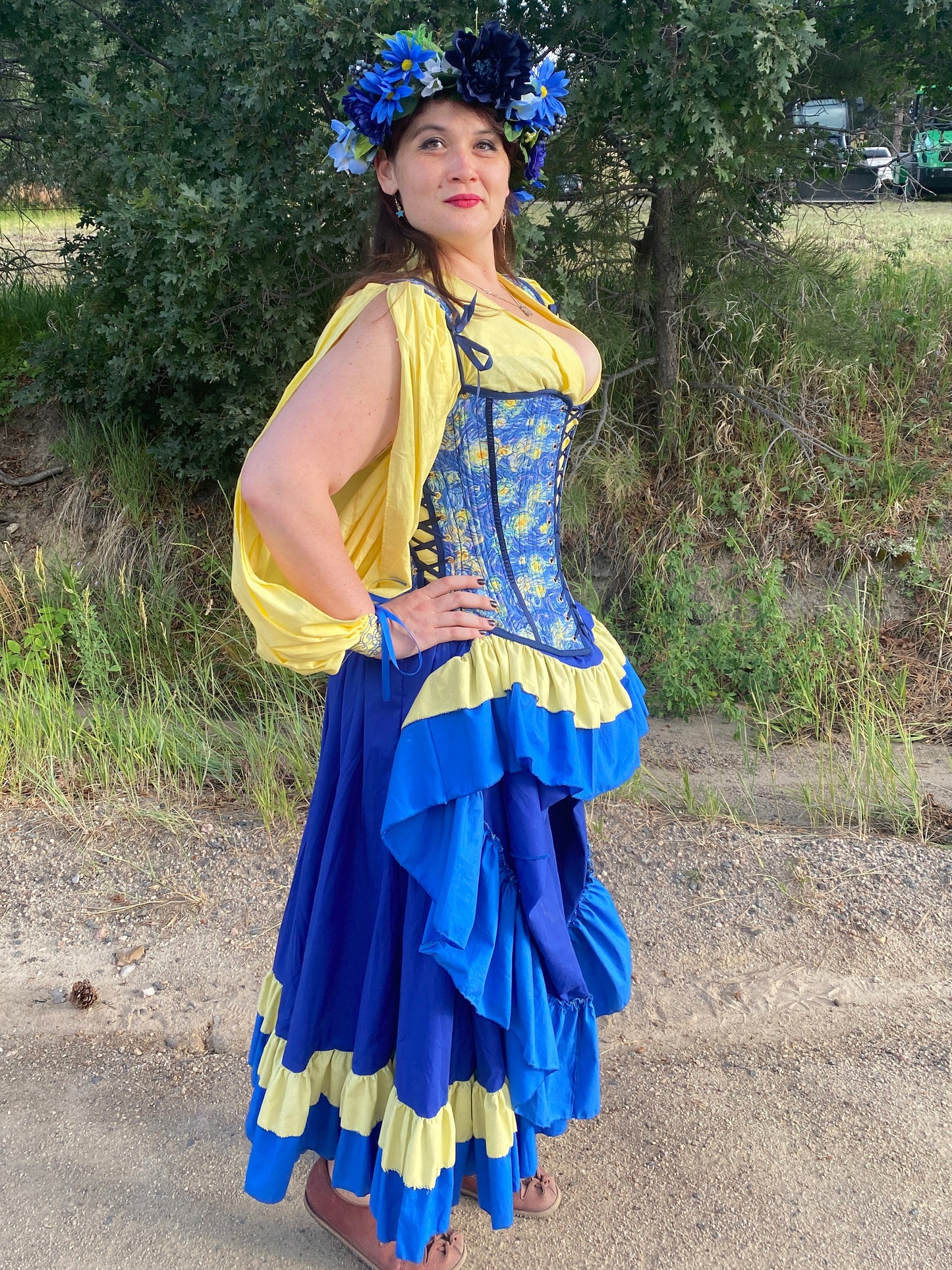 Festival Starry Starry Night Outfit - Bodice, Shirt, and Skirt